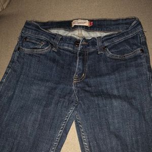 Dark wash straight leg jeans